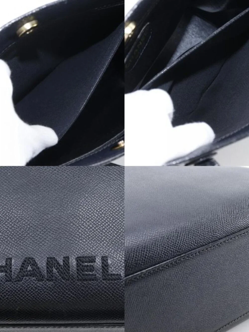 Chanel Logo Caviar Leather Black Tote - Picture 7 of 10